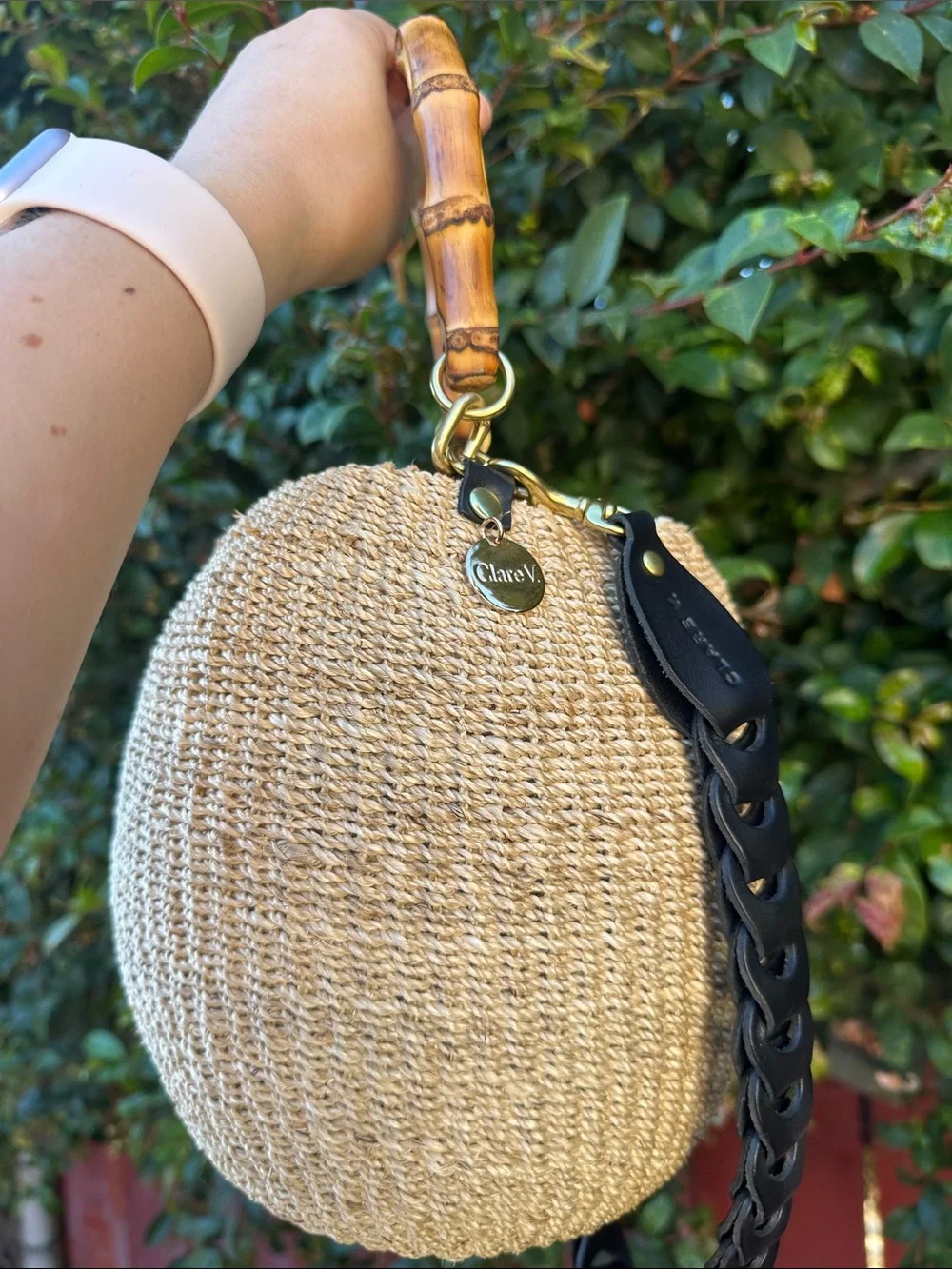 Clare V Pot de Miel with Bamboo Handle PLUS EXTRA Leather Strap - Picture 5 of 6